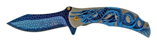 4.75" Spring Assisted Flying Dragon - Blue