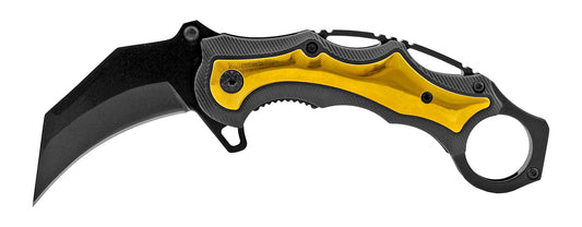 5.13" Fighting Karambit Style Spring Assisted - Gold