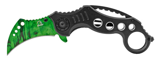 4.75" Karambit Fighting Talon Claw Spring Assisted - Green