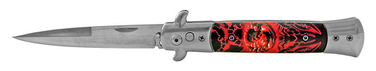 5" Push Button Automatic Switchblade Skulls and Dragons - Scorpion Death Dungeon