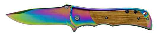 4.75" Heavy Duty Spring Assisted Wood Handle - Multi Color