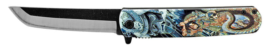 4.75" Mini Tanto Samurai Spring Assisted - Samurai Dragon Slayer