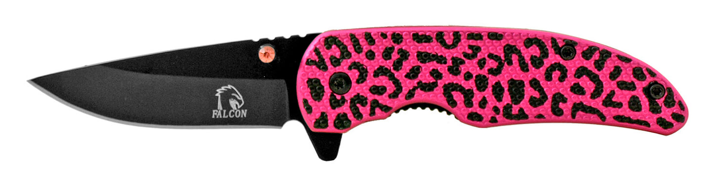 4" Leaf Style Spring Assister - Pink Leopard