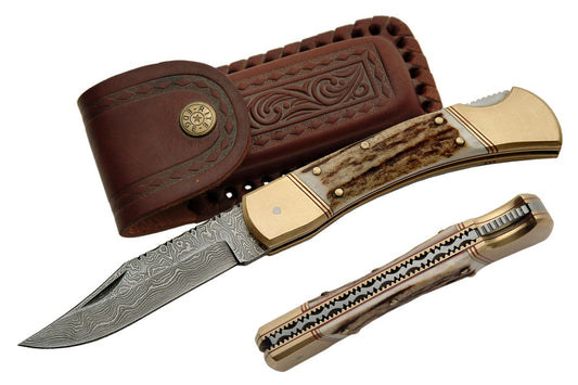 5" HANDMADE DAMASCUS FILEWORK FOLDER