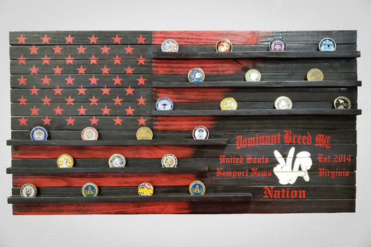 "Your Logo Here Example" Wooden American Coin Holder Flag