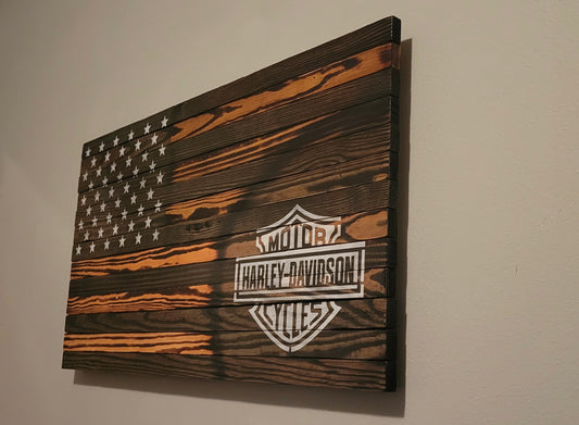 Harley-Davidson Wooden American Flag