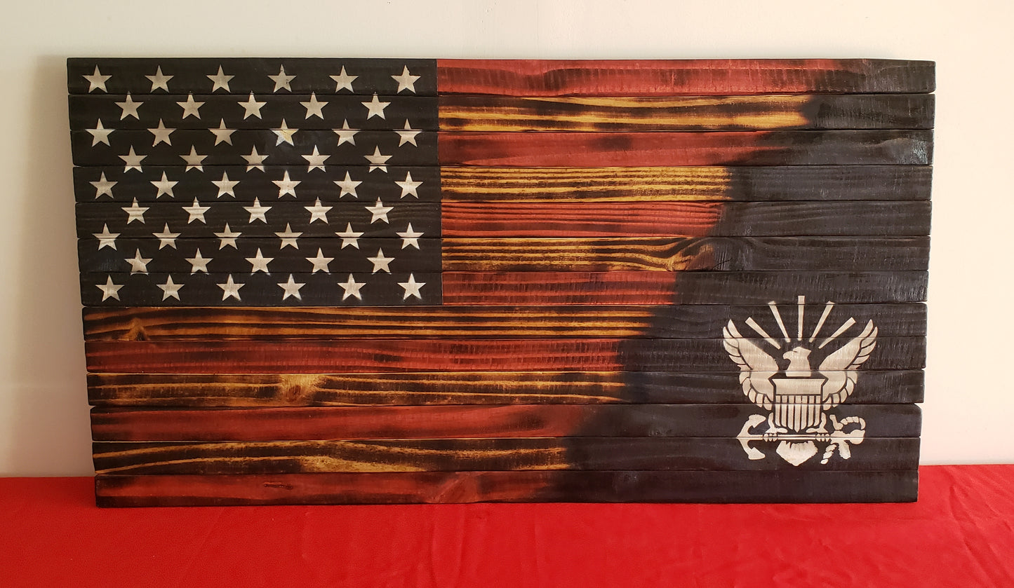 U.S. Navy Wooden American Flag