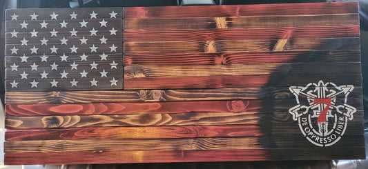 7th Special Forces Wooden America Flag