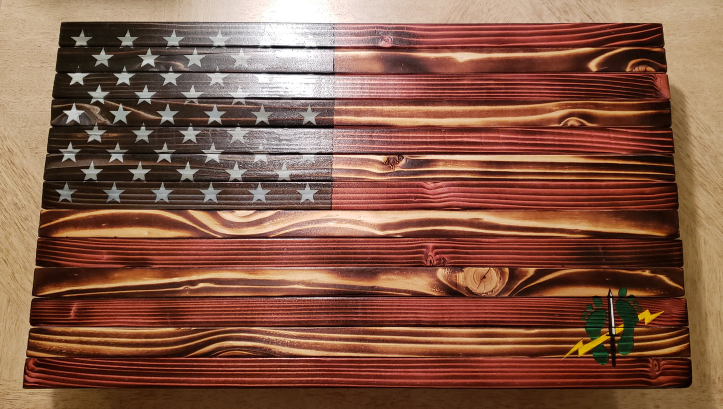 Custom Logo Wooden American Flag