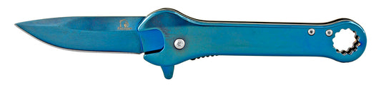 5" Wrench Design Spring Assisted - Blue