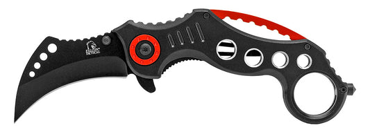 5.25" Karambit Style Spring Assisted - Black and Red