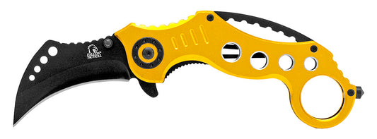 5.25" Karambit Style Spring Assisted - Yellow