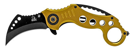 5.25" Karambit Style Spring Assisted - Gold