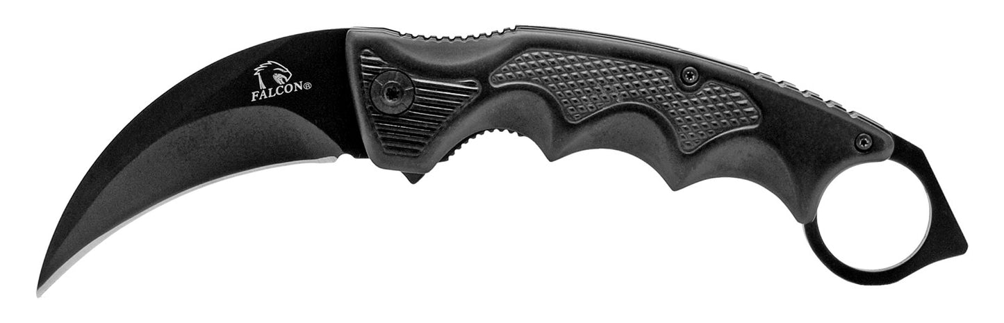 5.5" Heavy Duty Karambit Style Spring Assisted - Black