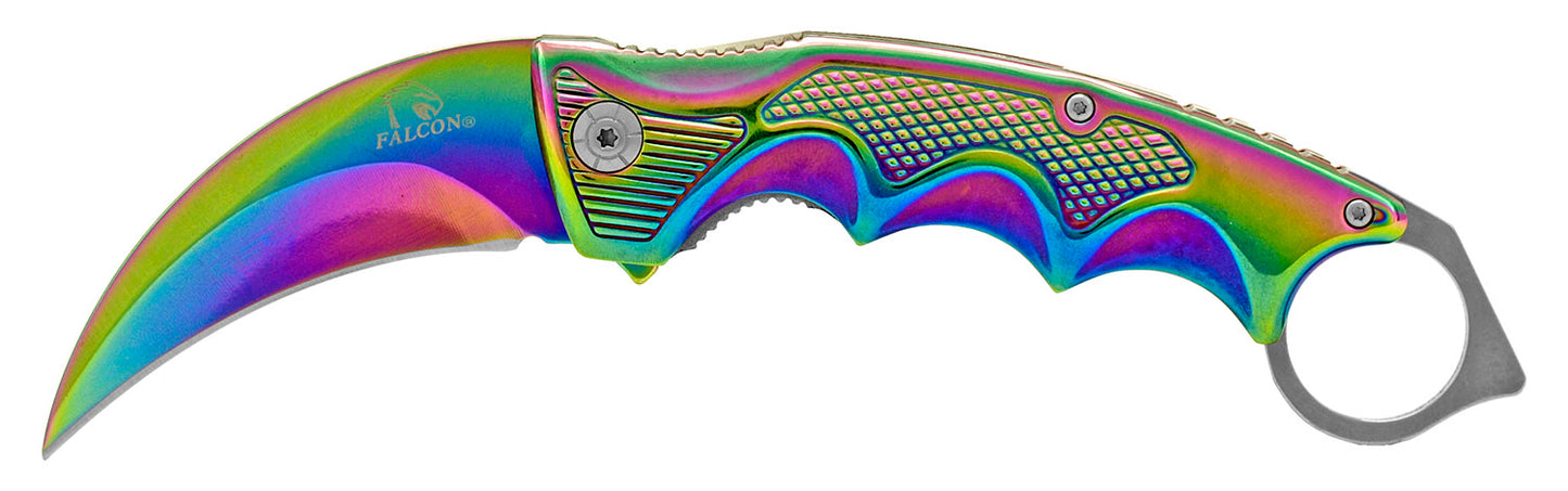 5.5" Heavy Duty Karambit Style Spring Assisted - Multi Color