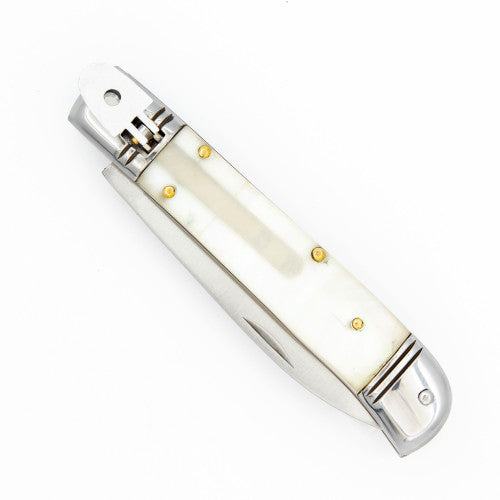 Automatic Lever Lock Knife with Real Mother Pearl Handle