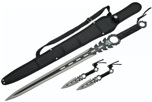 Monster Sword and 2 Throwing Knives (multiple colors)
