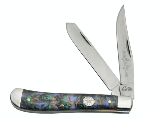 3.75" LARGE TRAPPER HANDLE - PURPLE PEARL HANDLE