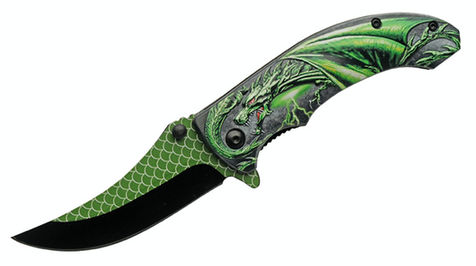 4.5" Dragon Scale Spring Assisted - Green