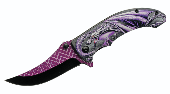 4.5" Dragon Scale Spring Assisted - Purple