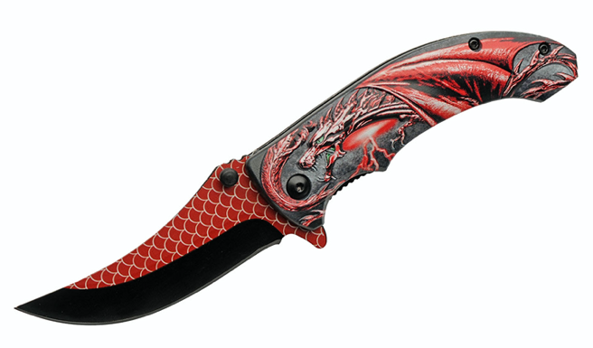 4.5" Dragon Scale Spring Assisted - Red