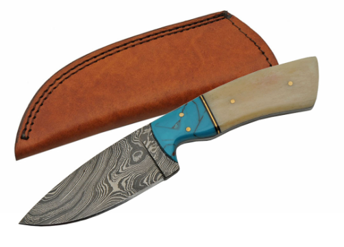 8" HANDMADE DAMASCUS TURQUOISE HUNTER (multiple colors)