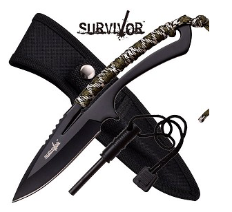 8" Survivor Knife with Fire Starter