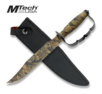 15" Fixed Blade Knuckle Handle Knife (multiple colors)