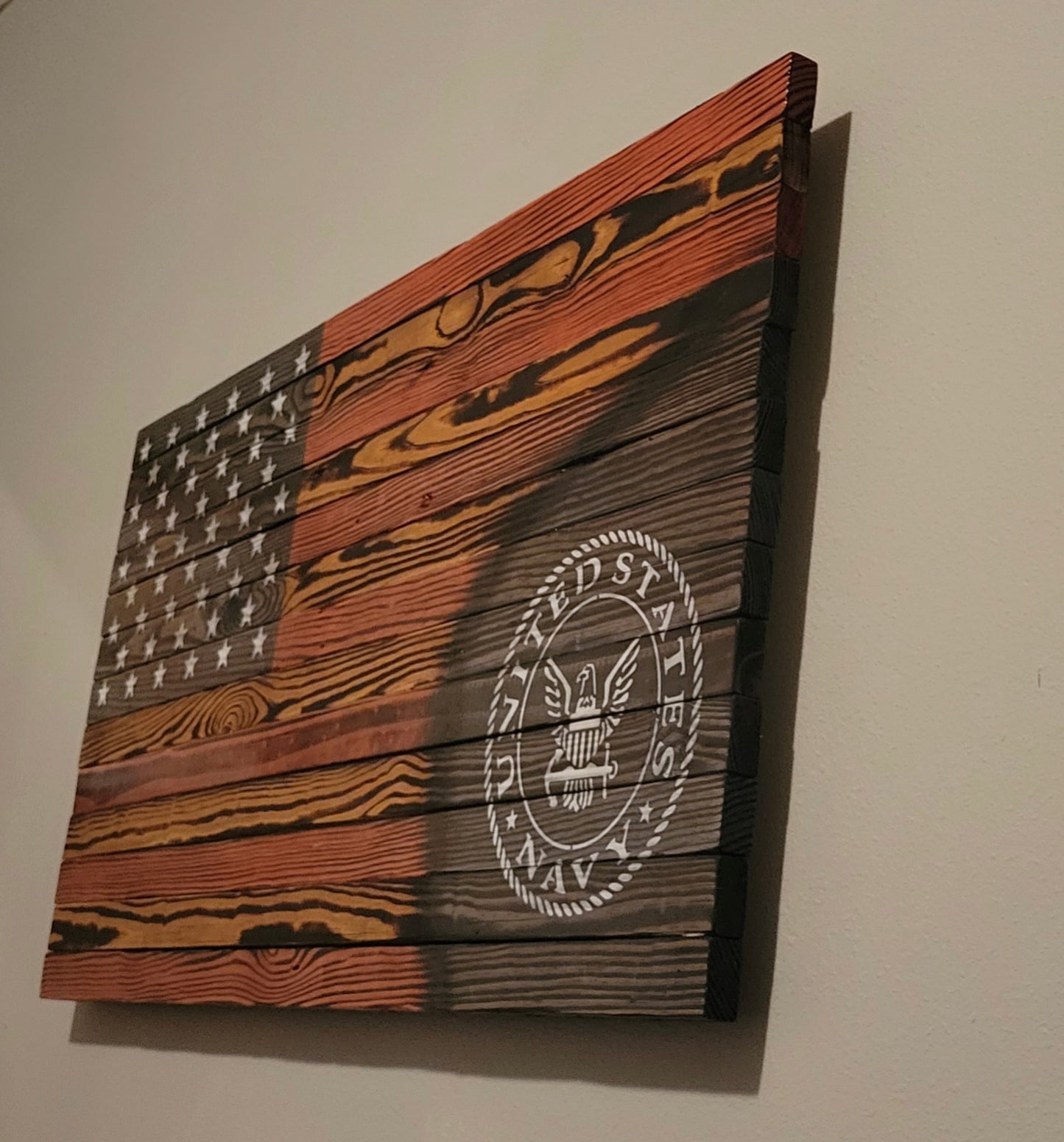 U.S. Navy Wooden American Flag