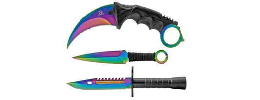 Tactical Hunting, Throwing, and Karambit Knife Set Collection (multiple colors)